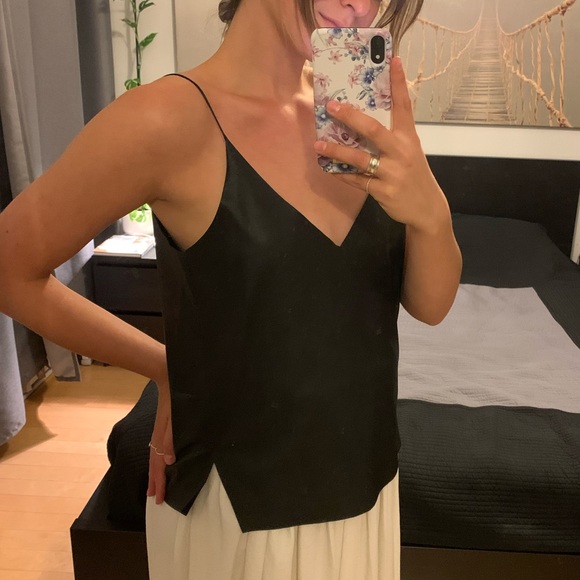 Fake leather spaghetti strap tank - Picture 2 of 5